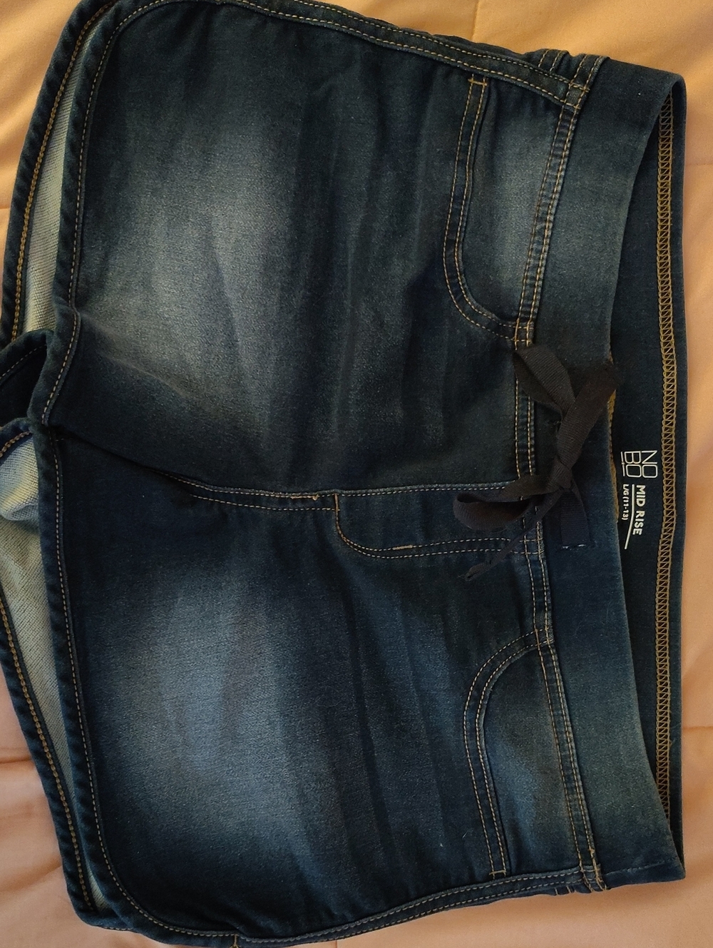 No Boundaries Dark Indigo Relaxed Fit Womans Jean Shorts